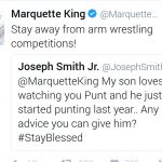 Marquette King advice on arm wrestling